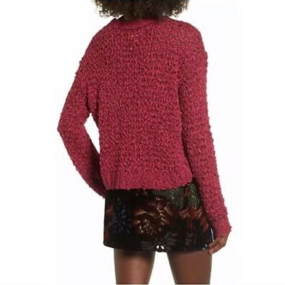 Band of Gypsies Chunky Knit Sweater Pullover Burgundy Size S  Cable Knit - Picture 2 of 10